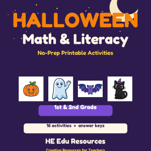 Halloween Math & Literacy Activities | No-Prep Printables for 1st & 2nd Grade